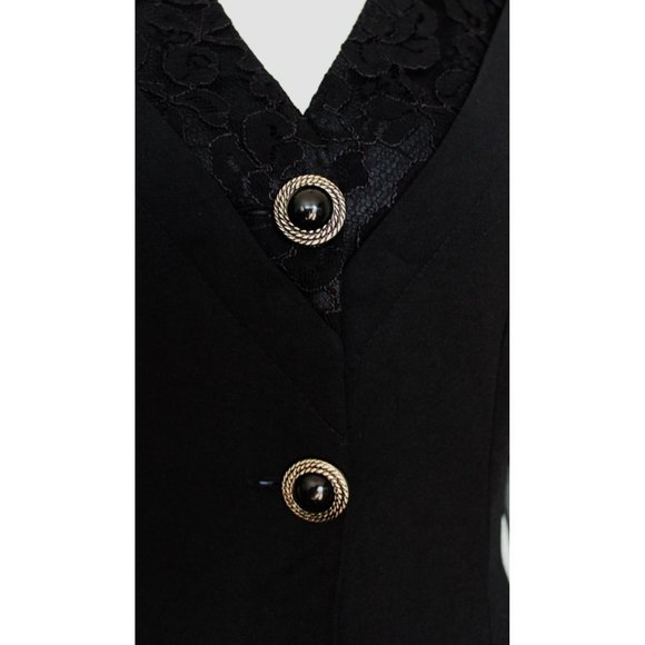 Vintage Gothic Vibes Black RIVIERA Button Dress, Size Small 4 - Picture 3 of 12